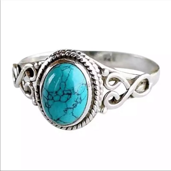 Vintage Ring Fashion Blue turquoises stone antique - Picture 4 of 5